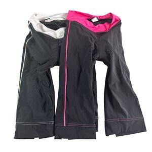 Canari Cycling Pants Lot 2 Women Padded Bike Capris Black Pink USA Made Size S